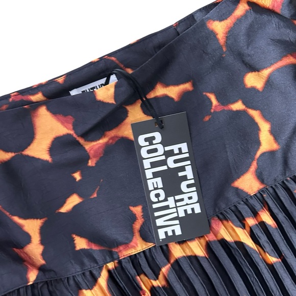 FUTURE COLLECTIVE women’s drop waist midi flames goth biker skirt size Large NWT - Picture 7 of 12